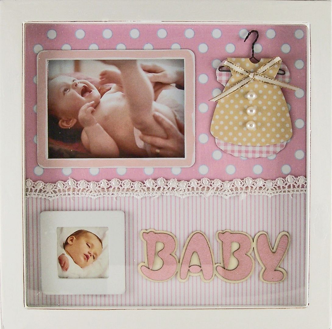 Pink Baby Girl Photo Frame Shadow Box Nursery Decor Home Decor Baby